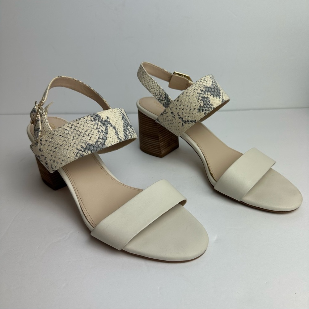 Cole Haan Avani City Block Heel Sandals Women's Size 10.5 Shoes Snakeskin
